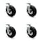 Service Caster 10 Inch Black Pneumatic Wheel Swivel Casters with Brake and Bolt Swivel Lock Set SCC-100S3504-PNB-TLB-BSL-4 - alternate 1